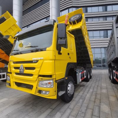 Hovo 6X4 LHD camião de descarga usado com direção hidráulica assistida e pneus sem tubos