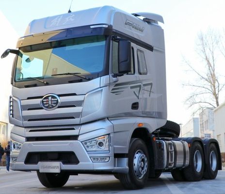 Veículo de reboque de tractor de carga pesada 6x4 com assento de suspensão pneumática e direção hidráulica