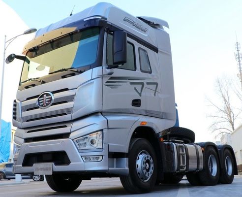 Veículo de reboque de tractor de carga pesada 6x4 com assento de suspensão pneumática e direção hidráulica