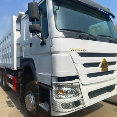 Transmissão manual de 371 HP Usado Haowo 371 camião de descarga com chassi e pneus Sinotruk