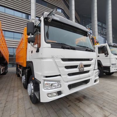 Euro2 Sinotruk HOWO 375HP 8*4 Caminhão de descarga Estilo de elevação frontal com &gt; 8L de capacidade do motor