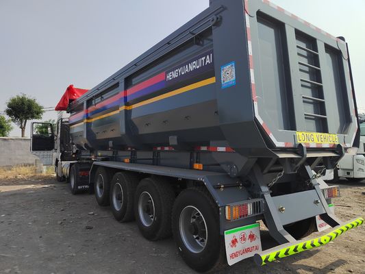 Trailers de transporte de grãos auto-desembarque de cores personalizadas 8000-9000mm Base de rodas e mais