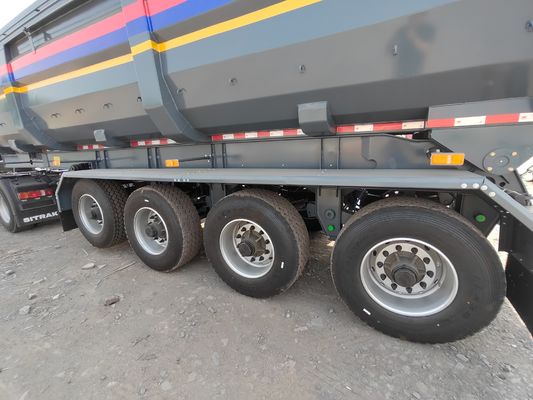 Trailers de transporte de grãos auto-desembarque de cores personalizadas 8000-9000mm Base de rodas e mais