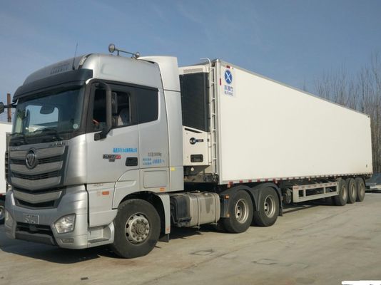 Reboque frigorífico de caminhão para transporte seguro de frutos do mar e carne